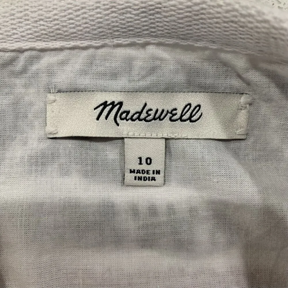 Madewell Size 10 Mini Skirt Jacquard Gamine Embroidered Striped Detail Lined‎